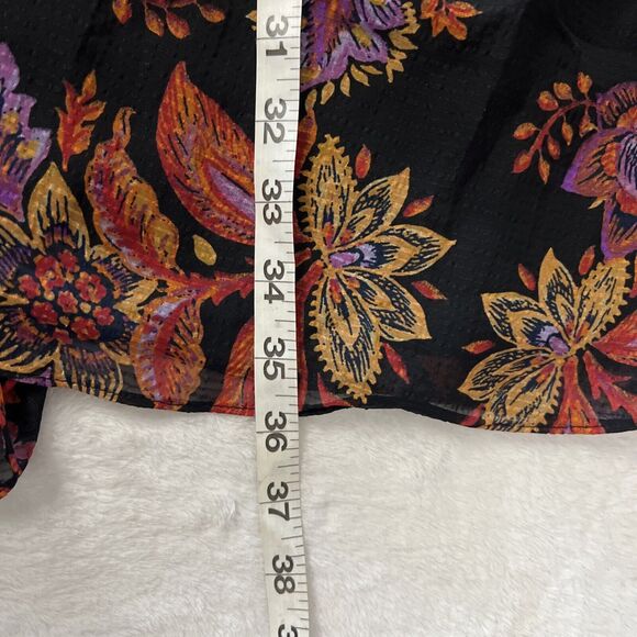 Vero Moda Stitch Fix Dress Womens Medium Black Floral Long Sleeve Tiered Lined - Picture 12 of 13